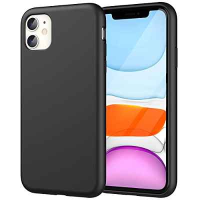 JETech Funda de Silicona Compatible iPhone 11 (2019) 6,1", Sedoso-Tacto Suave, Cubierta a Prueba de Golpes con Forro de Microfibra (Negro)