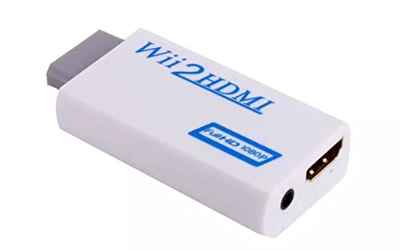 JEYEFFE Adaptador Wii a HDMI, convertidor conector compatible Wii a HDMI1080p 720P/1080P Salida de vídeo y audio de 3,5mm - Soporta todos los modos de visualización Wii