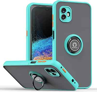 JIAFEI Funda para Motorola Moto G32 Antigolpes Dura Carcasa Translúcido PC/TPU Silicona Protección con 360 Grados Anillo iman Soporte, Cielo Azul