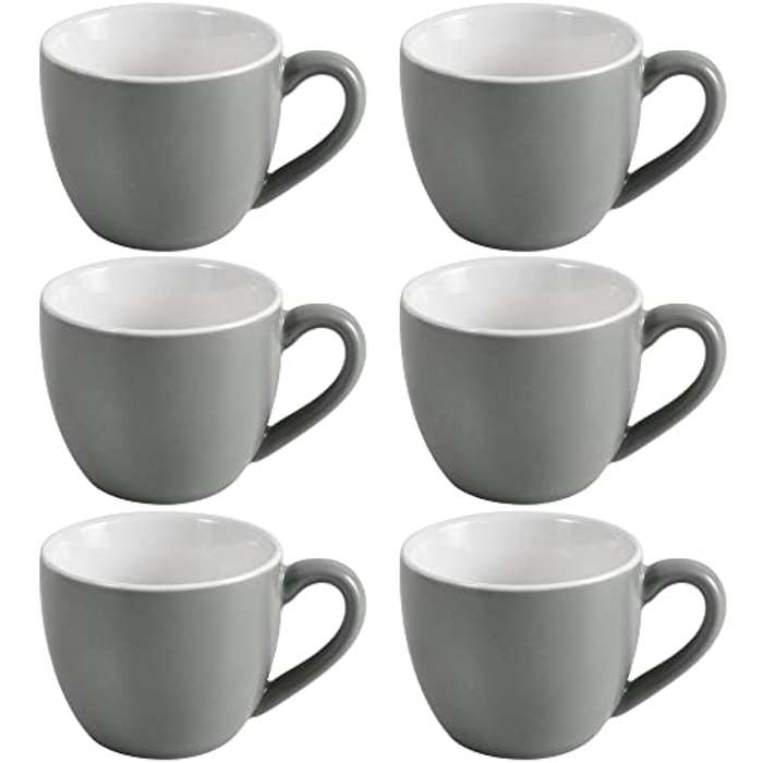 Juego de 6 tazas de café expreso de porcelana