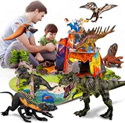 Juego de 7 dinosaurios 3D + 30 rompecabezas