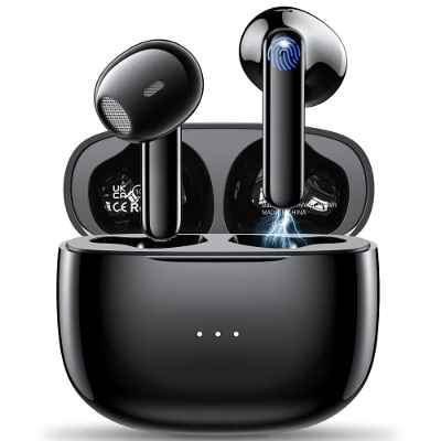 kauguo Auriculares Inalámbricos Auriculares Bluetooth 5.3 HiFi Estéreo Cascos Inalambricos con Control Táctil 4mic ENC Incorporado Cancelación Ruido IPX6 Deportivos para Xiaomi Samsung iPhone Huawei