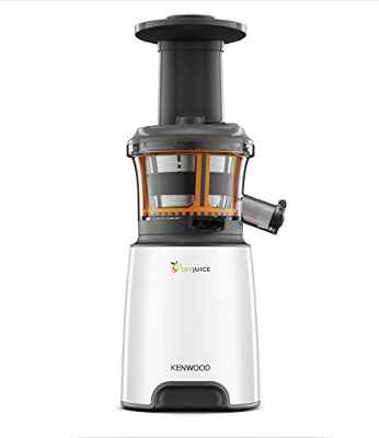 Kenwood Electrodomésticos Pure Juice JMP600WH Extractor de zumos saludables, Uso silencioso, con función de aclarado y tapón Anti-Goteo, 250 W, 1.3 litros, Plástico, 2 Velocidades, Blanco