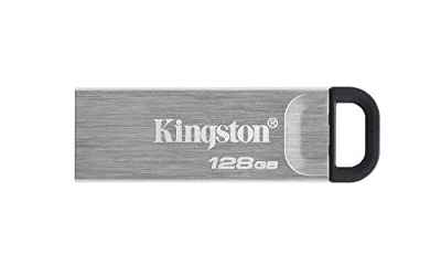 Kingston DataTraveler Kyson Unidad Flash USB3.2, 128GB-con Elegante Carcasa metálica sin capuchón