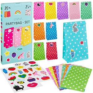 Kit de 20 bolsitas de papel y 25 pegatinas