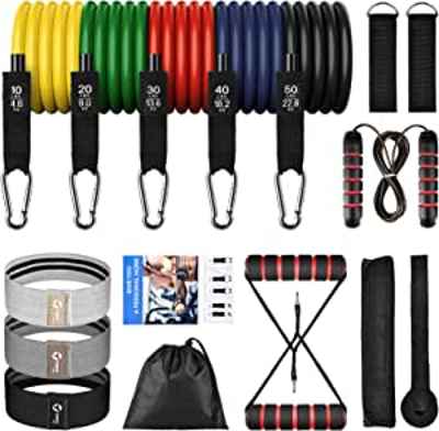 Kit de bandas elásticas Tawak + accesorios de musculación 