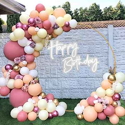 Kit de Guirnaldas con Globos Rosa, 98 Piezas Arco de Globos Rosa y Oro Globos de Cumpleaños, Decoraciones de Fiesta Rosa Blanco Guirnaldas de Globos para Cumpleaños, Baby Shower Niña, Boda Decoracion