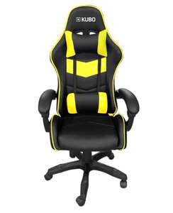 KUBO Silla Gaming, con reposabrazos, nailon, Amarillo, One Size