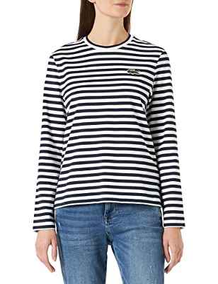 Lacoste Tf9207 Camiseta, Marino/Harina, 38 para Mujer