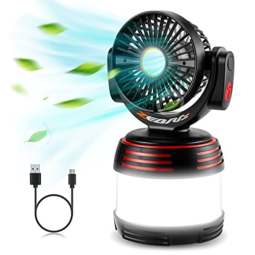 Lámpara LED con ventilador recargable 