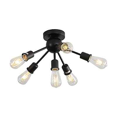 Lamparas de Techo Vintage, 6 Luces E27 Lámpara Colgante de Techo Industrial en Metal, Lámpara de Araña Moderna, Iluminación de techo led para Dormitorio Sala de Estar Cocina Salón Comedor Pasillo