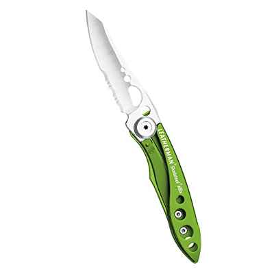 Leatherman Skeletool KBX - Navaja de bolsillo multiusos resistente con abrebotellas, fabricada en EE.UU., en verde sublime