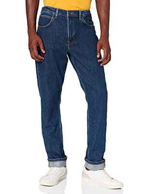 Lee Brooklyn Straight Hombre Pantalones Vaqueros, Dark Stonewash, 40W / 32L