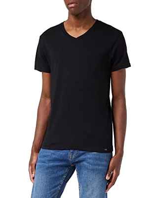 Lee Twin Pack V Neck Black White Camiseta, Negro Blanco, S para Hombre