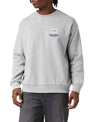 Lee Workwear Crew Sweatshirt Sudadera, Grey Mele, Small de los Hombres