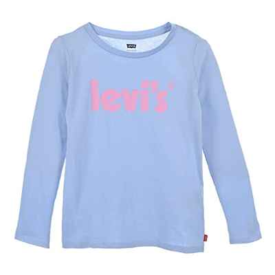Levi's Kids Lvg Ls Poster Logo Top, Ls Tee para Niñas, Azul (Brunnera Azul), 14 años