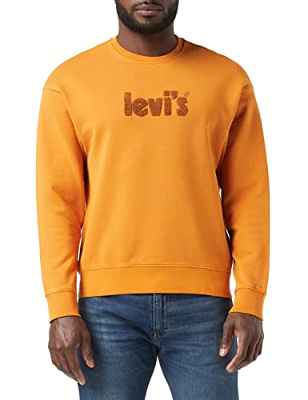 Levi's RELAXD Graphic Crew Sudadera, Póster Logo Cred GD Golden Oak, XL para Hombre