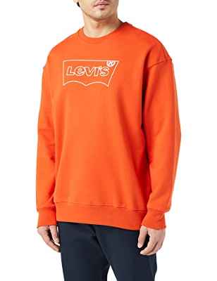 Levi's Relaxed T2 Graphic Sudadera, BW Outline Crew Red Clay, XL para Hombre