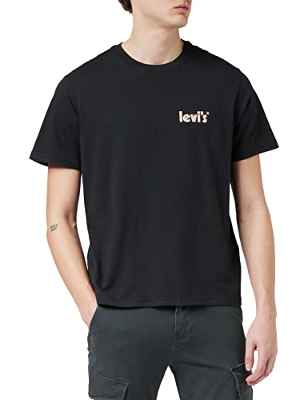 Levi's SS Relaxed FIT tee Poster Logo Caviar G T-Shirt, Blacks, XXL para Hombre