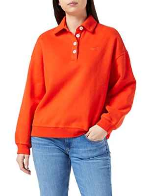 Levi's Stevie Sweatshirt Sudadera, Naranja Enamel, XS para Mujer