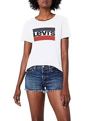 Levi's The Perfect Tee, Camiseta para Mujer, Blanco (White 297), Small