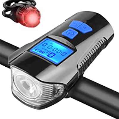  Luces Bicicleta Recargables Pantalla LCD 