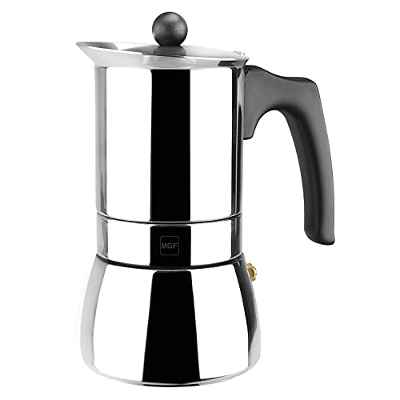 MAGEFESA Genova – La cafetera MAGEFESA Genova está Fabricada en Acero Inoxidable 18/10, Compatible con Todo Tipo de Cocina. Fácil Limpieza (Cromado, 6 Tazas)