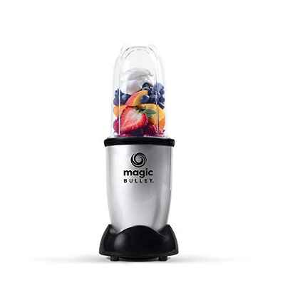 Magic Bullet Mini de nutribullet, Batidora pequeña, máquina para hacer smoothies, 200 W de potencia, Gris, MBR03