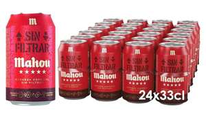 Mahou Sin Filtrar Cerveza Con Elaboración Tradicional, Pack 24 Latas x33cl, 5.5% Volumen Alcohol