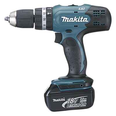 MAKITA DHP453RFE Taladro de percusión eléctrico inalámbrico 18V, 18 V, Negro, Azul