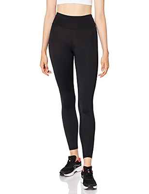 Marca Amazon - AURIQUE Mallas de Deporte Tiro Alto Mujer, Negro (Black), 38, Label:S