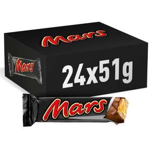 Mars Chocolatina de deliciosa crema de turrón y caramelo recubiertos del más fino Chocolate con Leche (24 x 51g)