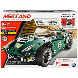 MECCANO CABRIOLET RETROFRICCIÓN Juego Construccion 174 Piezas, 1 Motor de Retro Fricción Y 2 Herramientas