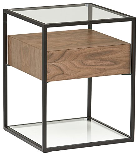 Mesa auxiliar de madera y metal