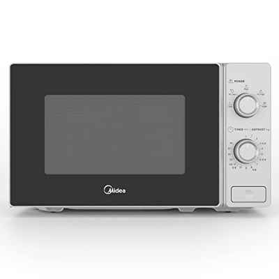 Midea - Microondas 20L - 700W - 5 Niveles de Potencia - Descongelación por tiempo o peso - Cristal negro con marco Inox - Element MCM208MMSP