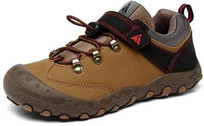 Mishansha Zapatillas de Senderismo Niños Zapatos Montaña Niña Calzado Trekking Niñas Transpirable Marrón 26 EU