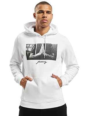 Mister Tee Pray Hoody Sudadera con Capucha, Blanco (White), M para Hombre