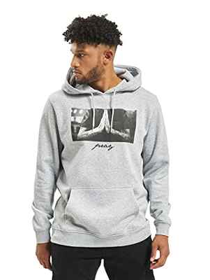 Mister Tee Pray Hoody Sudadera con Capucha, Gris (H. Grey), S para Hombre