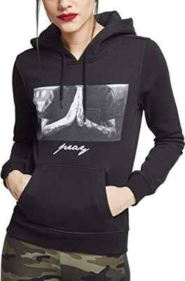 Mister Tee Sudadera con Capucha para Mujer Pray, Mujer, Sudadera con Capucha, MT684, Negro, Medium