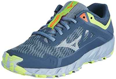 Mizuno Wave Ibuki 3 (W), Zapatillas de trail running Mujer, Vintage Indigo Subdued Blue Neolime, 40 EU