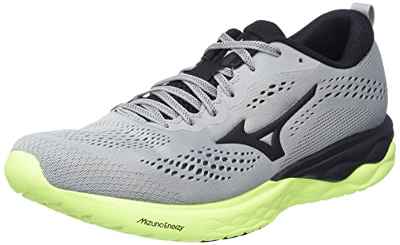 Mizuno Wave Revolt 2, Zapatillas de Running Hombre, Ultimate Gray/Black/NeoLime, 40.5 EU