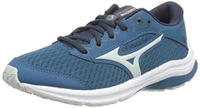 Mizuno Wave Rider 25 Jr, Zapatillas de running Unisex niños, Moroccan Blue Misty Blue Teclips, 37 EU