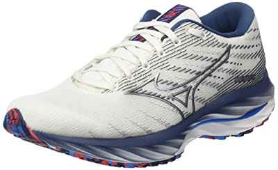 Mizuno Wave Rider 26, Zapatillas de Trail Running Mujer, Snow White/Silver/IbizaBlue, 38.5 EU