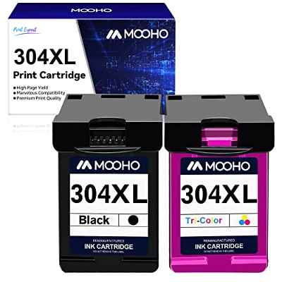 MOOHO Cartucho de Tinta de Reemplazo Remanufacturado para HP 304 304XL para Envy 5010 5020 5030 5032 Deskjet 2620 2622 2630 2632 2633 2634 3720 3730 3733 3735 3750 3760 3762 3764 (1 Negro, 1 Tricolor)