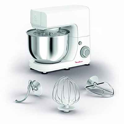 Moulinex Essential QA1501 - Robot de Reposteria 800W, para amasar y batir, 6 velocidades + función Pulse, Kit para Masas, varillas, vaso de 4,8 L antisalpicaduras