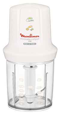 Moulinex Multimoulinette Compact DJ300110 Picadora, 0.25 l de Capacidad, Sistema de Seguridad Integrado, 270 W, Plastique, Blanco