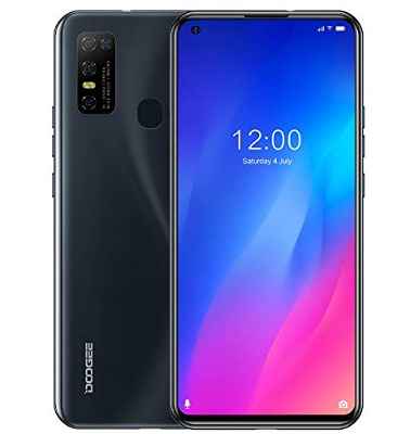 Movil Libre DOOGEE N30 (4GB RAM + 128GB ROM), Teléfono Moviles Android 10, 6.55’’ HD + Pantalla Perforada, Dual SIM + Tarjeta SD Dedicada 256GB, Batería 4500mAh, Cámara AI de 16MP, GPS Negro