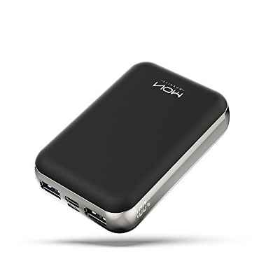 MOXNICE Bateria Externa Movil Power Bank 10000mAh, USB C Powerbank con 2 Salidas USB & Pantalla LCD para iPhone iPad Samsung Huawei Xiaomi (Negro)