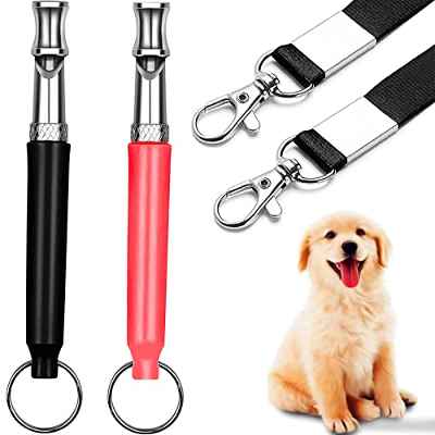 Mroobest Silbato para Perros, Silbato Ultrasónico Profesional, Silbato Ultrasónico para Perros, Ajustables para Perros de Alta frecuencia, Silbato De Perro Antiladridos para Entrenamiento, 2 Pcs