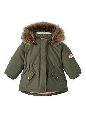 NAME IT Nmfmace PB Fo-Chaqueta Parka, Noche de Oliva, 104 cm para Niñas